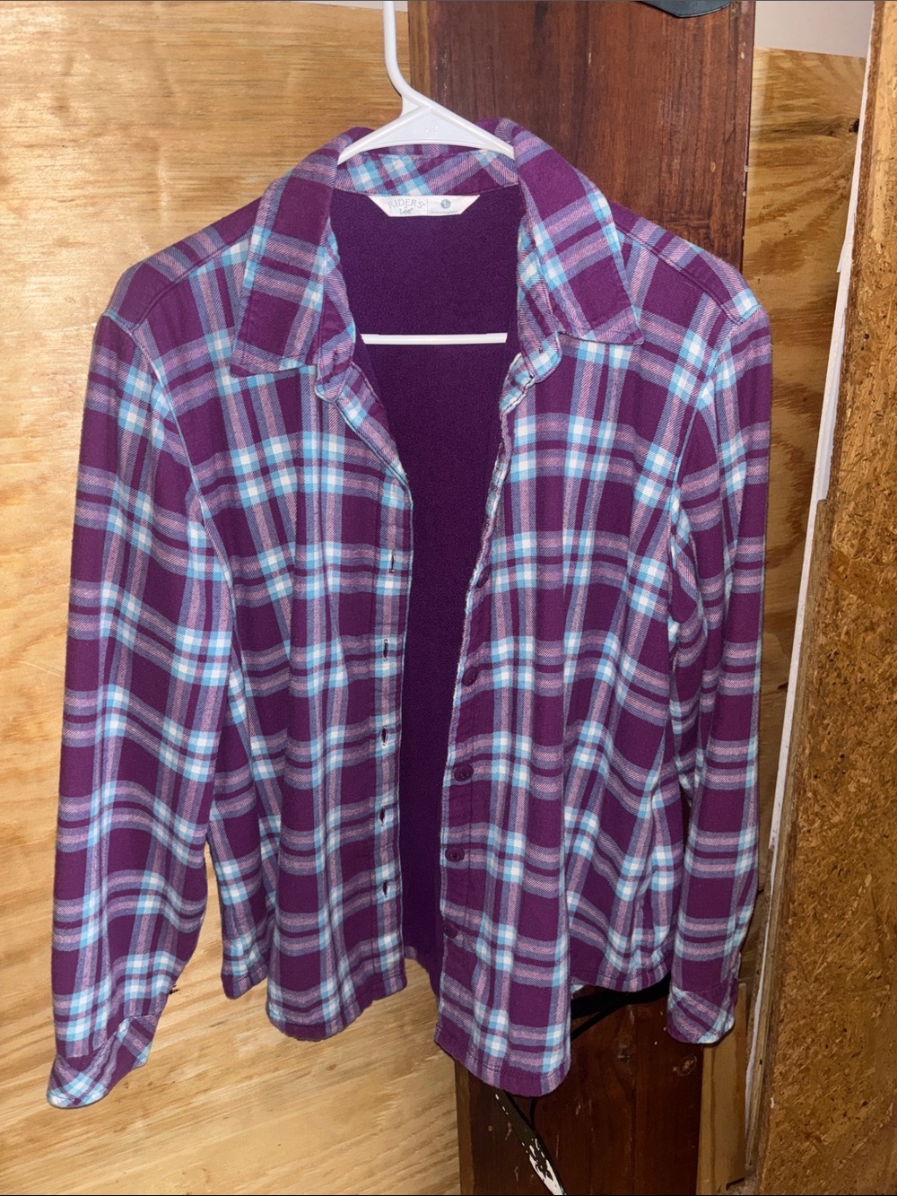 Women's Purple Plaid Button-Up Jacket